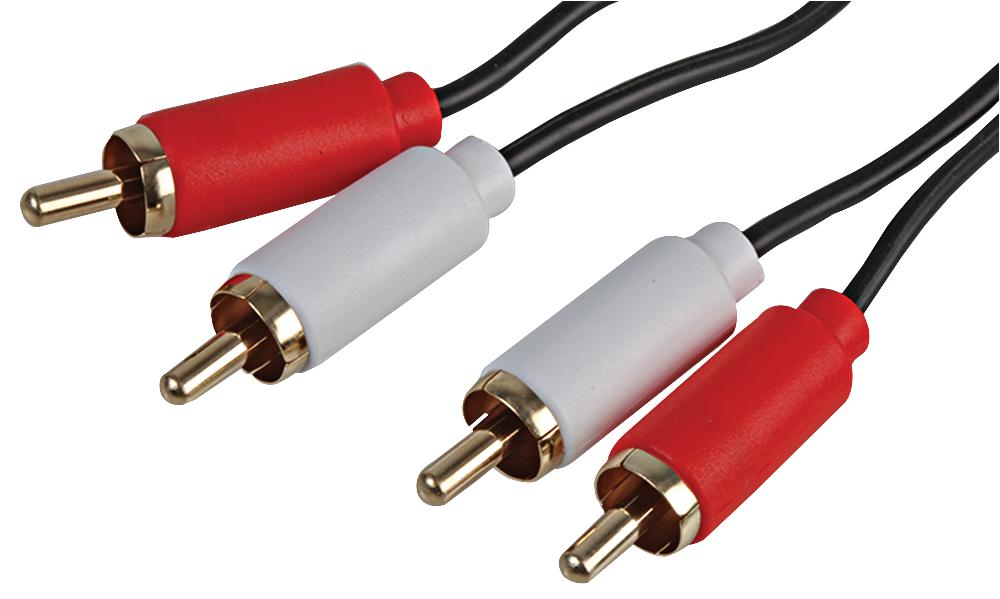 PSG3134-1M 2X PHONO PLUG TO PLUG LEAD 1M BLACK PRO SIGNAL