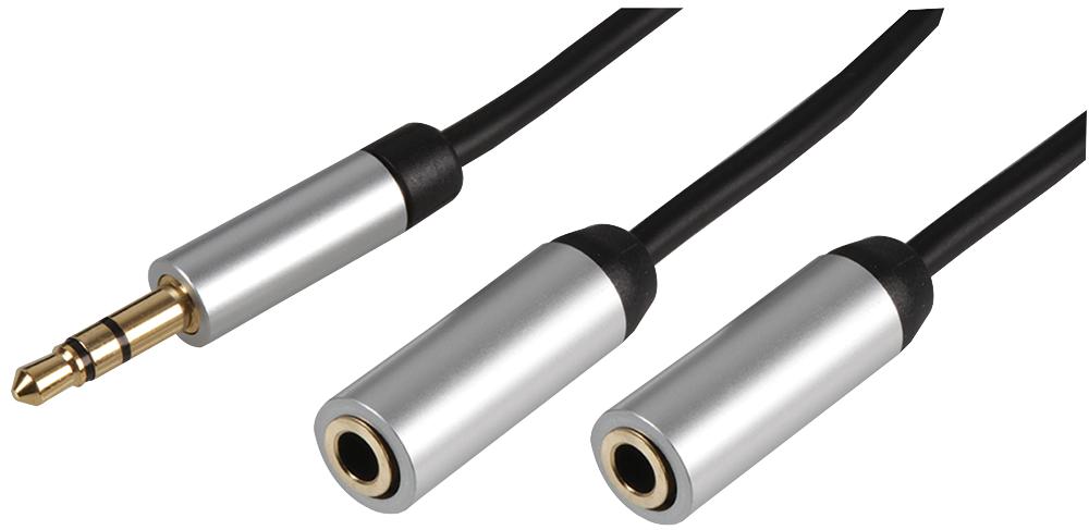 PSG3215-1.5M 3.5MM STEREO JACK TO 2X SKT 1.5M ALU PRO SIGNAL