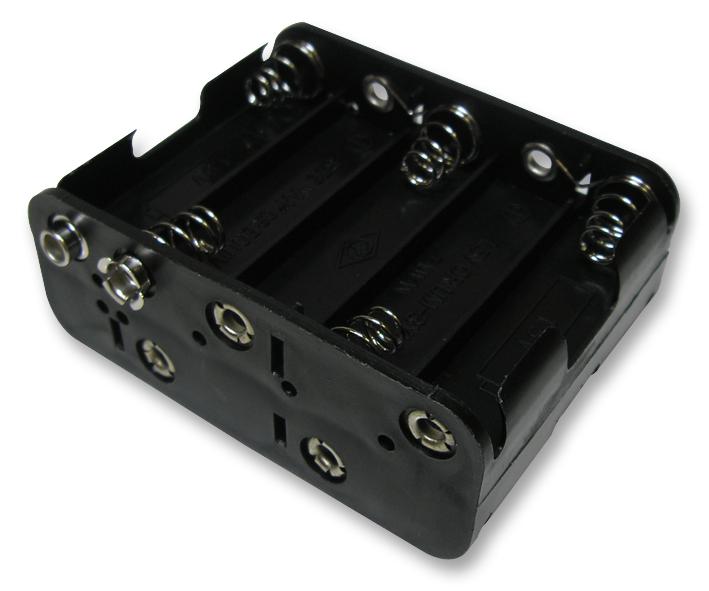 F008B BLACK SNAP FIT BATTERY HOLDER 10XAA BLACK (PK 5) PRO POWER