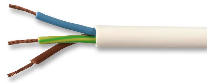 PP-3183Y-1MMWHT UNSHLD FLEX CABLE, 3COND, 1MM2, 100M MULTICOMP PRO