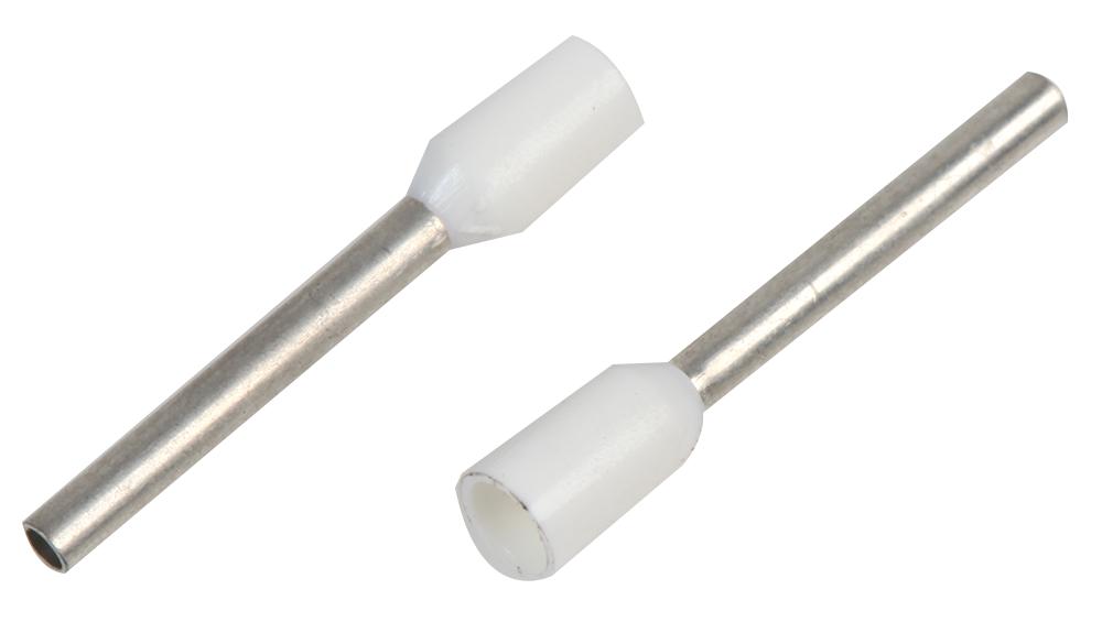 PET7575 GERMAN SINGLE 0.75MM FERRULE WHITE,PK100 PRO POWER