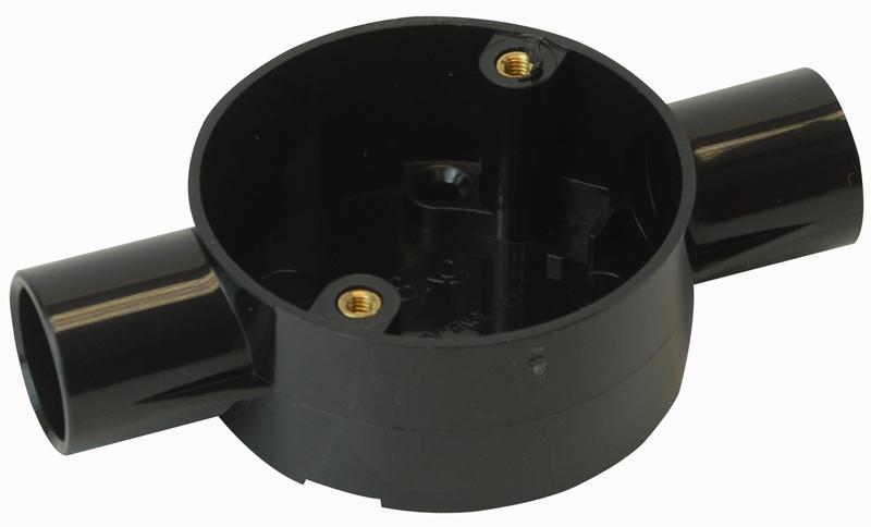CJB20/2B 2 WAY THROUGH JUNCTION BOX 20MM BLK PRO POWER