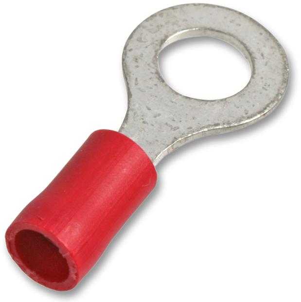 ST1-4.0 RING TERMINAL RED 4.0MM 25A 100/PK PRO POWER