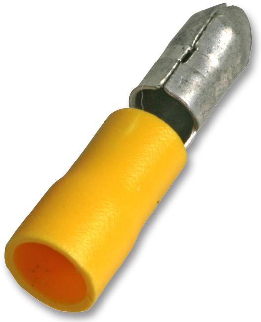 STMPD5-195 MALE BULLET TERMINALS YELLOW 20A, PK100 PRO POWER