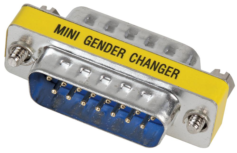 SPC19757 GENDER CHANGER, MALE-MALE, 15WAY MULTICOMP