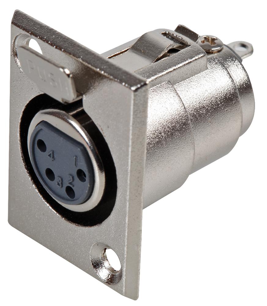 PSG08607 SOCKET, XLR, CHASSIS, 4P PRO SIGNAL