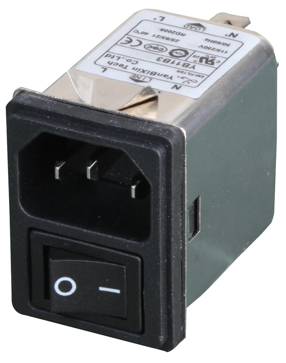 PELB1079 IEC INLET FILTER, 1-PH, 2A, 250V, QC PRO ELEC
