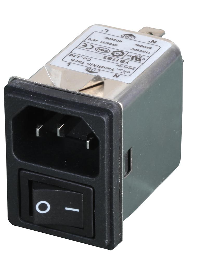 PELB1080 IEC INLET FILTER, 1-PH, 6A, 250V, QC PRO ELEC