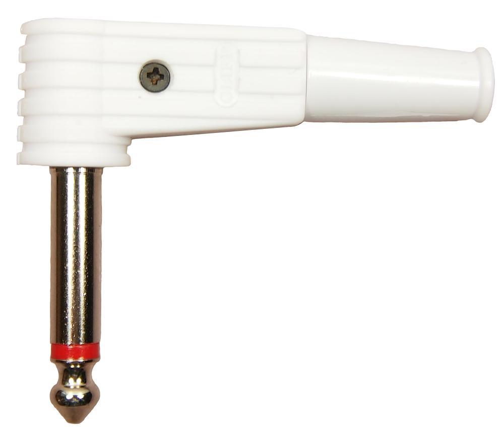 FM1105W MONO PLUG, R/A, 2POS, 1/4", CABLE, WHT CLIFF ELECTRONIC COMPONENTS