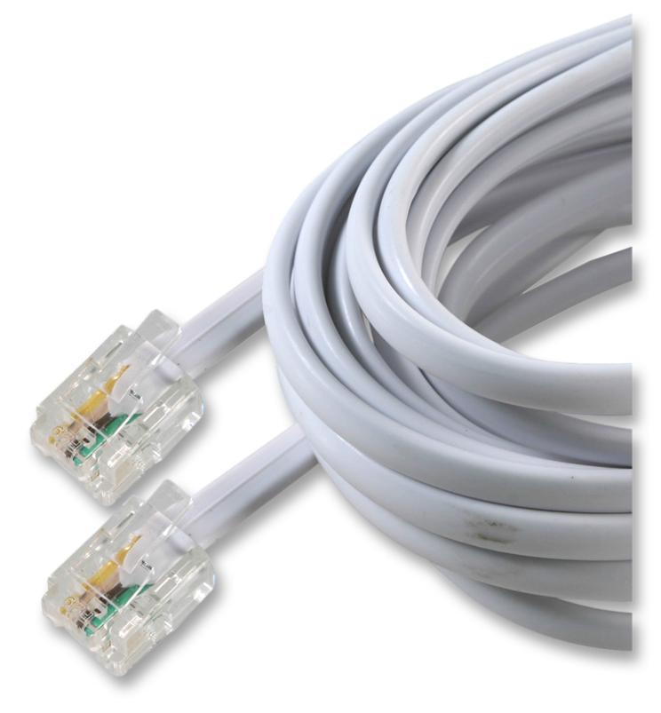 BT-120 TELEPHONE CABLE, RJ11 PLUG-PLUG, 20M PRO SIGNAL