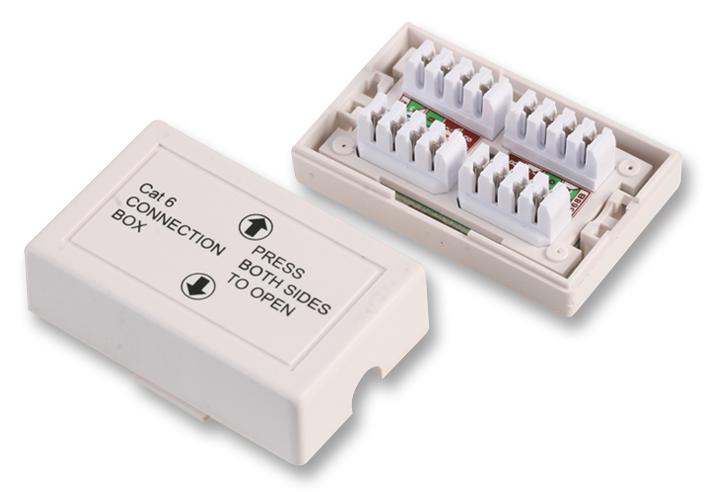 S78WHB CONNECTION BOX, CAT6, WHITE TUK