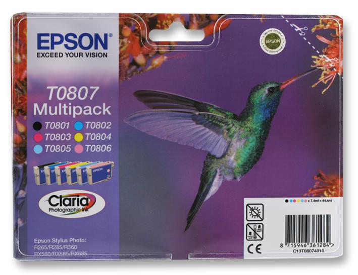T0807 INK CARTRIDGE,MULTIPACK,EPSON,T0807 EPSON