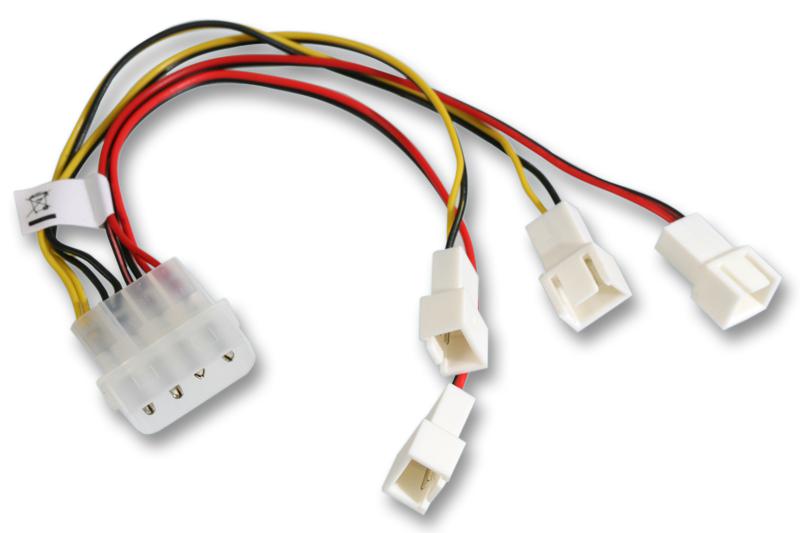 AK-CB001 LEAD, 4X 3PIN FANS TO MOLEX AKASA
