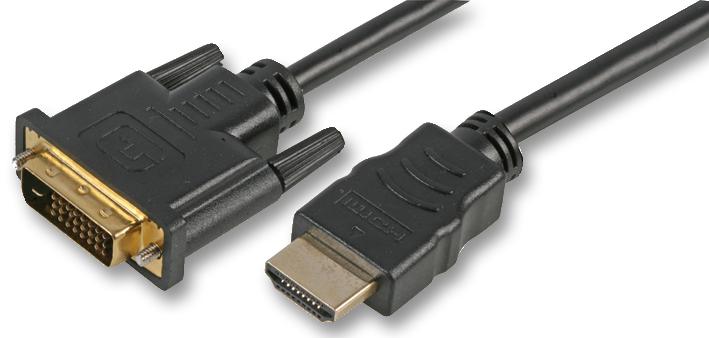 PSG90343 LEAD, HDMI A M - DVI-D M, GOLD, 2M PRO SIGNAL