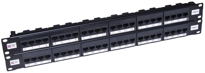009-001-009-30 PATCH PANEL, 48 WAY UTP, CAT6, ELITE CONNECTIX CABLING SYSTEMS