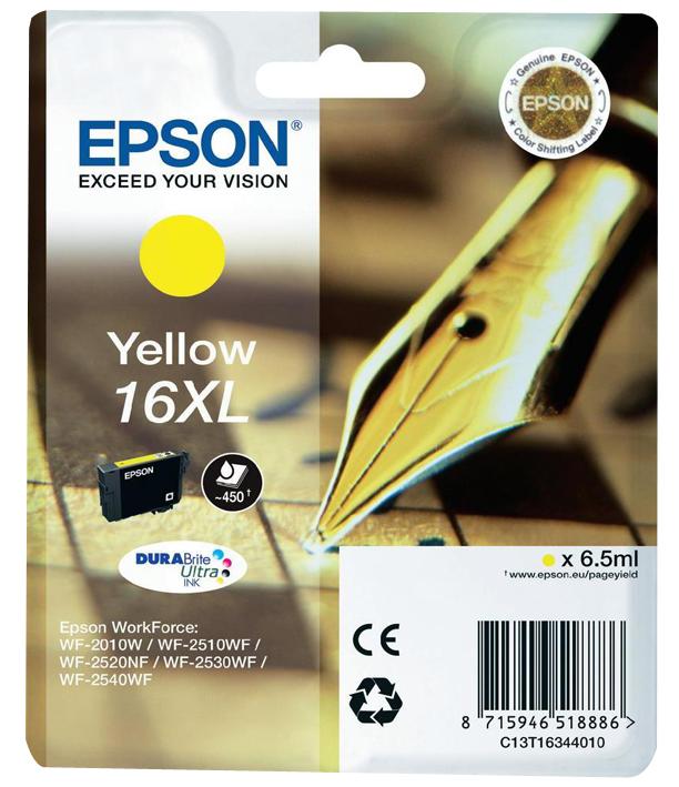 C13T16344010 INK CARTRIDGE, YELLOW, T1634, 16XL,EPSON EPSON