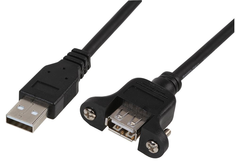 PSG91624 LEAD, USB A MALE-CHASSIS A FEM 0.3M BLK PRO SIGNAL