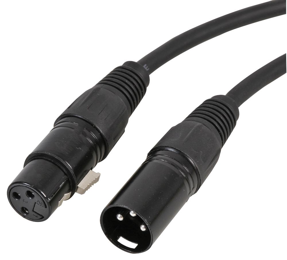 PLS00590 MIC / PATCH LEAD, 3P XLR BLACK, 5M PULSE