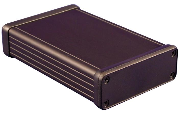 1455J1202BK BOX, BLACK, PLASTIC END PLATE HAMMOND