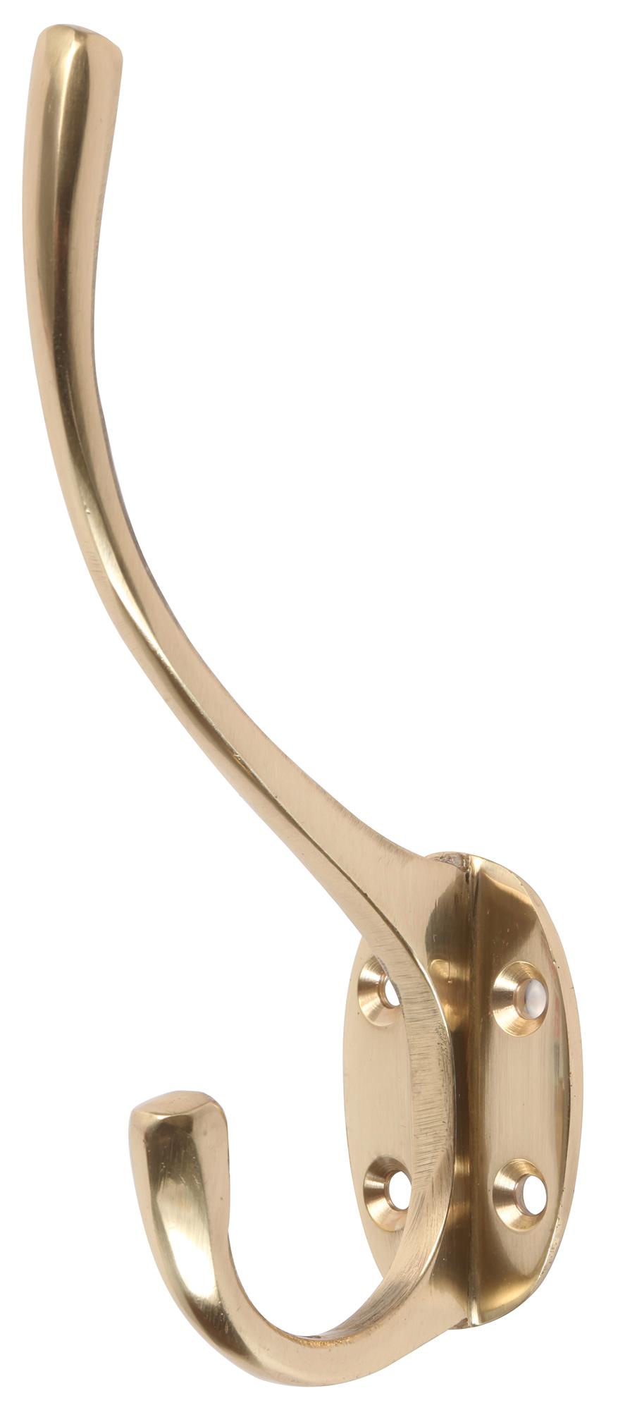 D00884 HOOK, HAT AND COAT, BRASS (PK5) DURATOOL