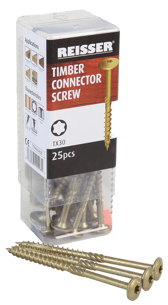 TCN60220B TIMBER CONNECTOR SCREWS 6 X 220 (25PK) REISSER
