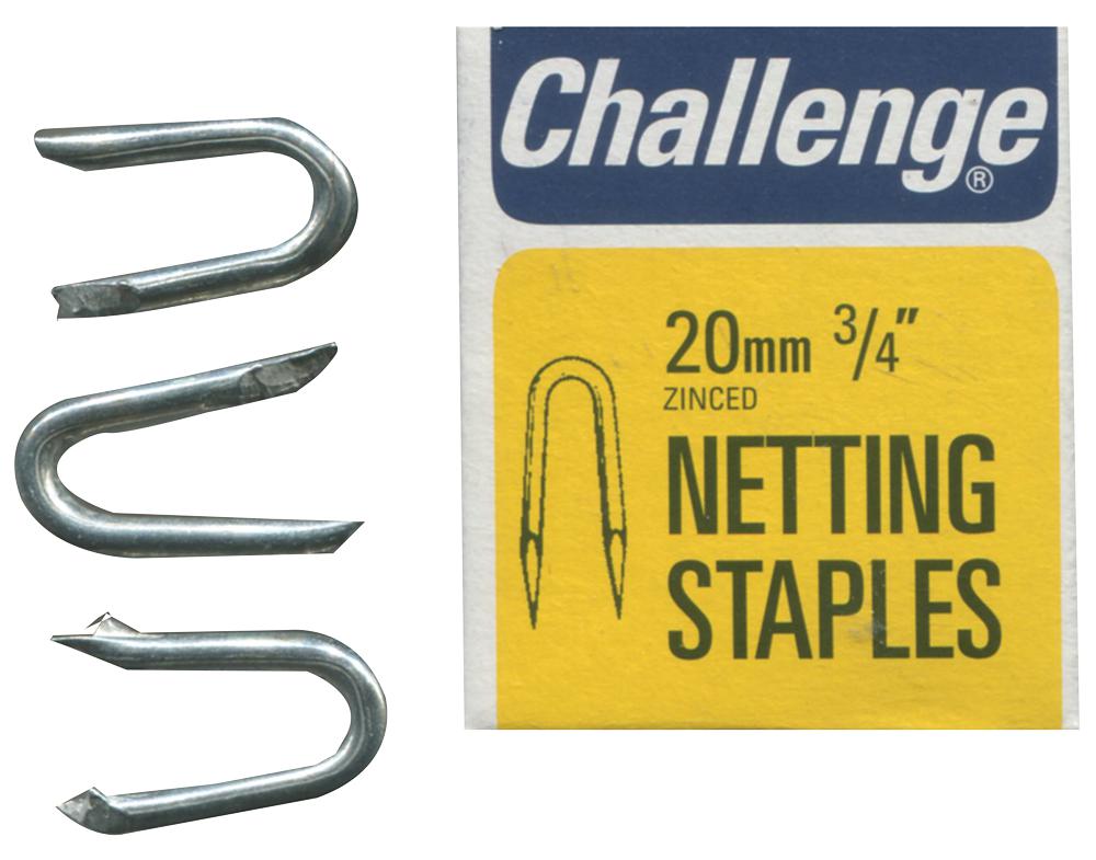 11204 NETTING STAPLES ZINC PLATED, 20MM (40G) CHALLENGE