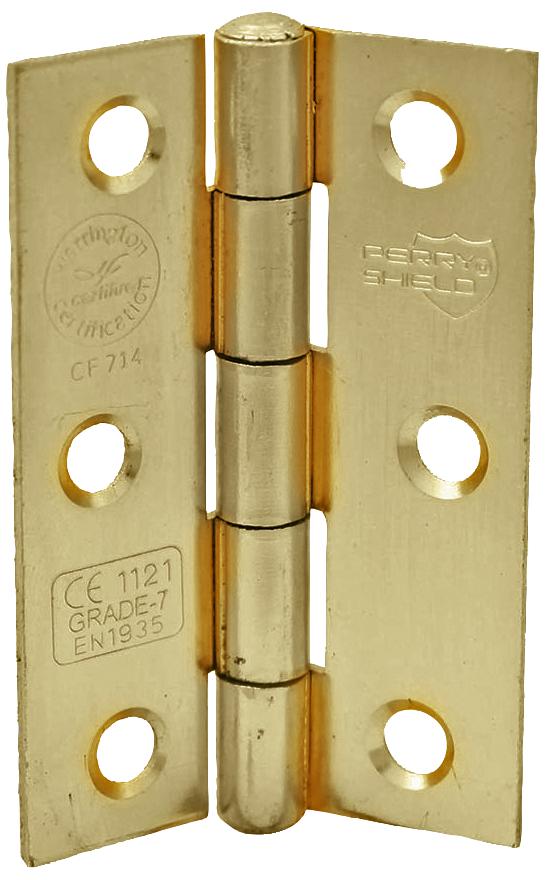 5000-0075EB-140 75MM 3IN CE7 FIRE DOOR HINGE - BRASSED PERRY SHIELD