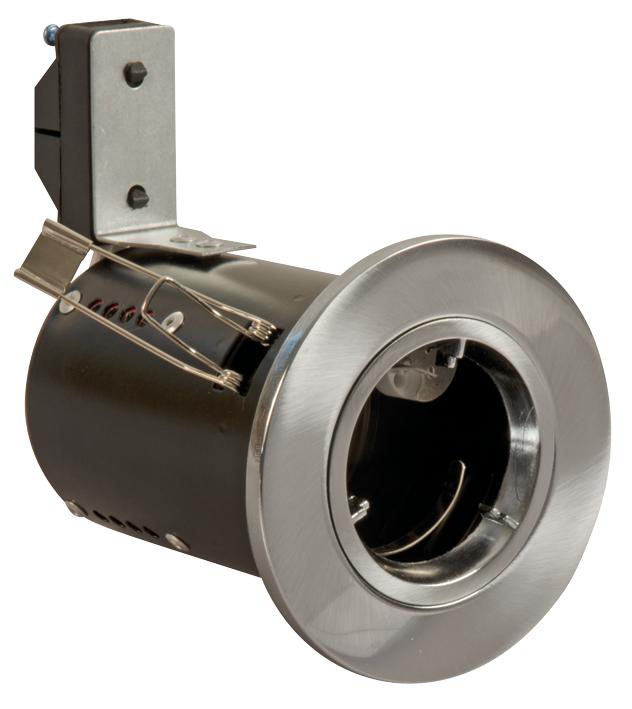 FGFSDC FIRE RATED GU10 FIXED - SATIN CHROME RED ARROW