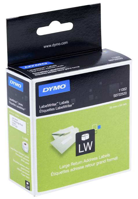 S0722520 LW RETURN ADDRESS INTL LABEL WHITE DYMO