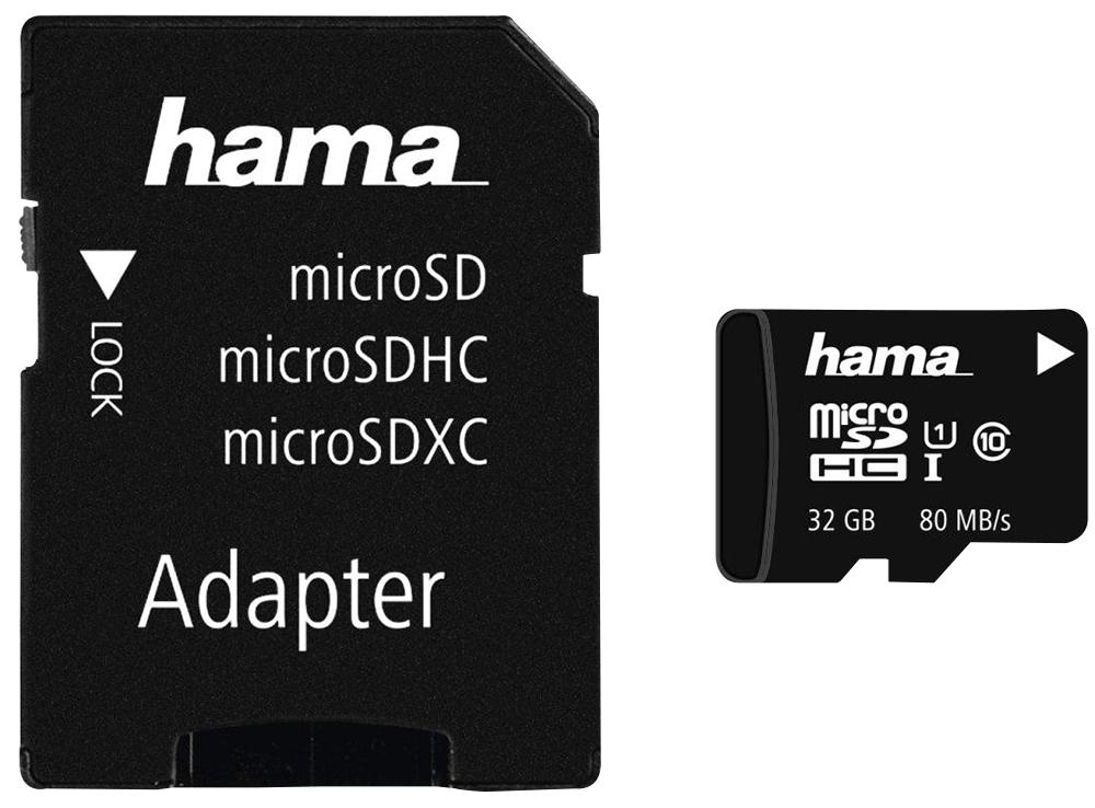 00124151 32GB C10 UHS-I MICROSDHC, 80MB/S HAMA