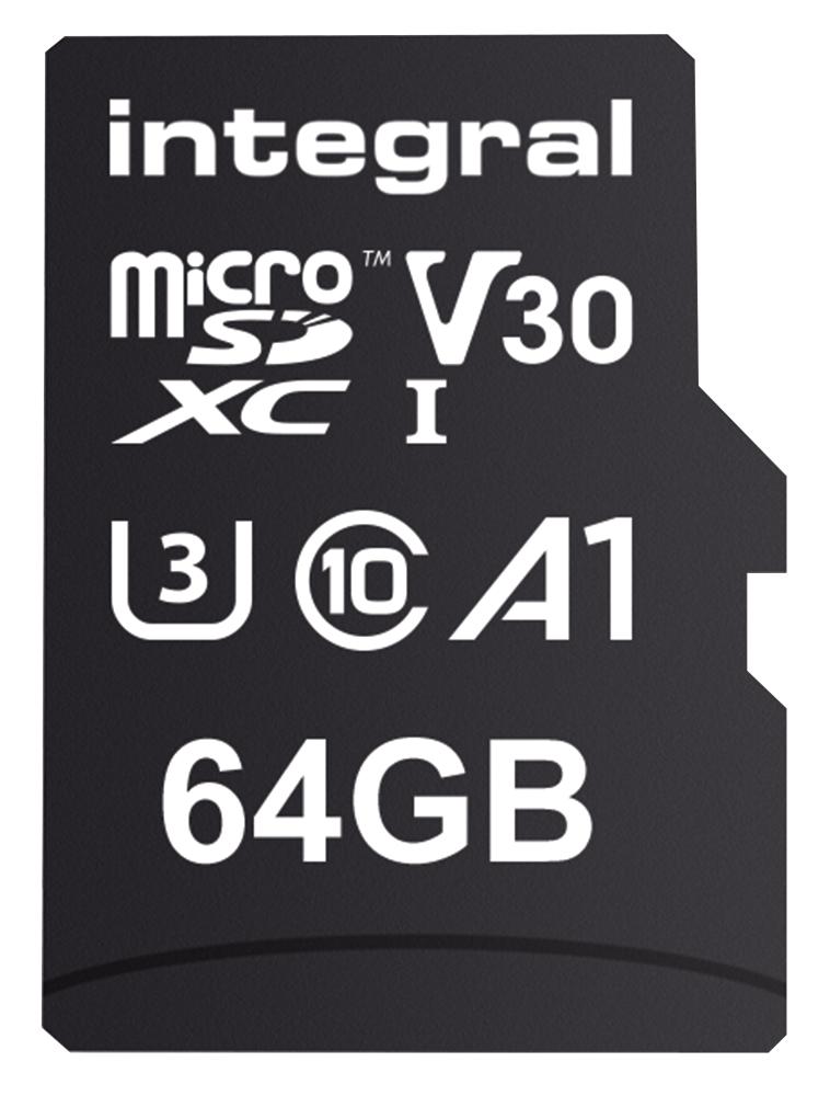INMSDX64G-100/70V30 64GB PREMIUM MICROSDXC V30 UHS-I U3 INTEGRAL