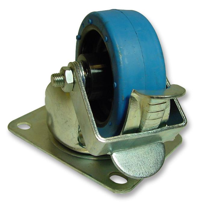 30075RNBR SWIVEL BRAKED RUBBER CASTOR 75MM KEYSTONE