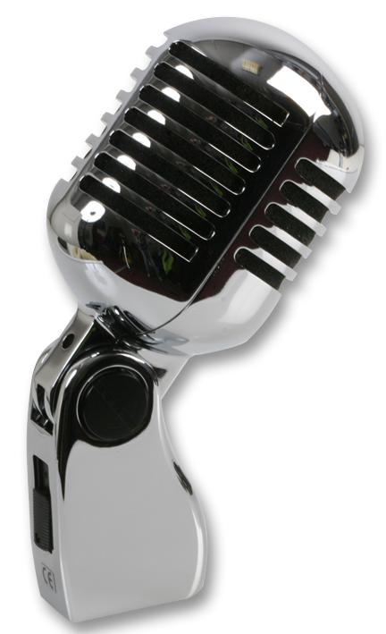 PLS00093 MICROPHONE, 50'S STYLE, CHROME PULSE