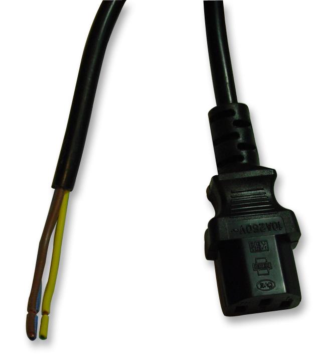PELR0002 POWER CORD, IEC 60320 C13-FREE END, 2M PRO ELEC