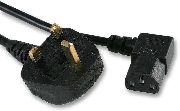 PE01103 LEAD RA IEC C13 SOCKET TO 13A PLUG, 15M PRO ELEC