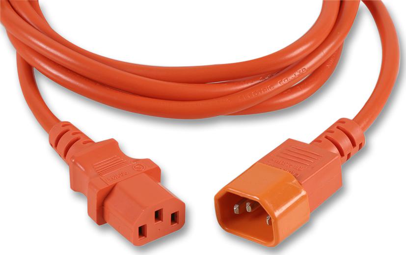 PE01120 POWER CORD, IEC C14-C13, 1M, ORG PRO ELEC