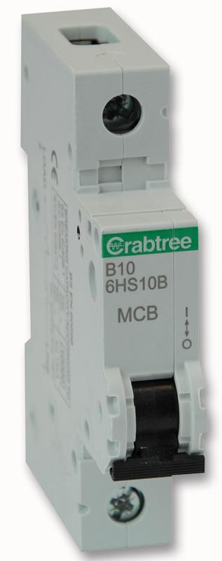 6HS10B 10A SP MCB B CURVE 10KA - EACH CRABTREE