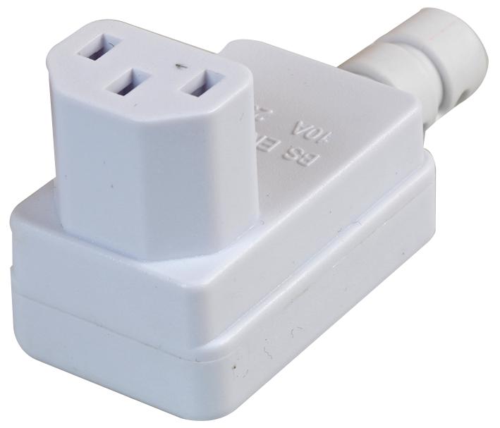 HC.6 WHT POWER ENTRY CONN, R/A, RCPT, 10A, 250V PRO ELEC