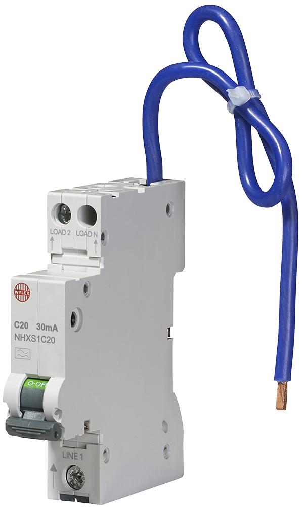NHXS1C20 20A 30MA RCBO SINGLE MODULE C CURVE WYLEX