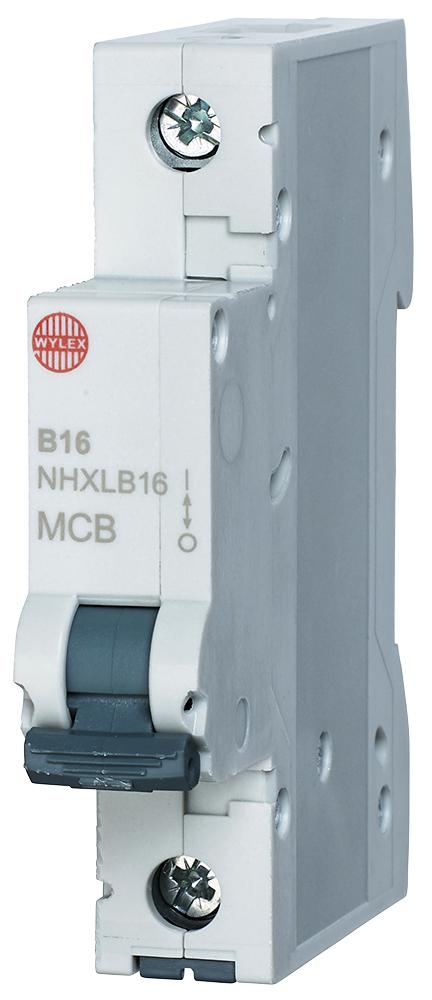 NHXLB16 16A SINGLE POLE B CURVE MCB WYLEX