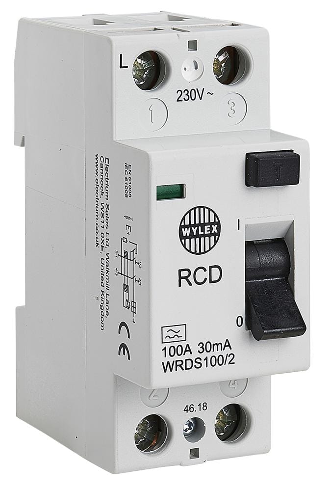 WRDS100/2 2P 30MA 100A DC TYPE A RCD WYLEX