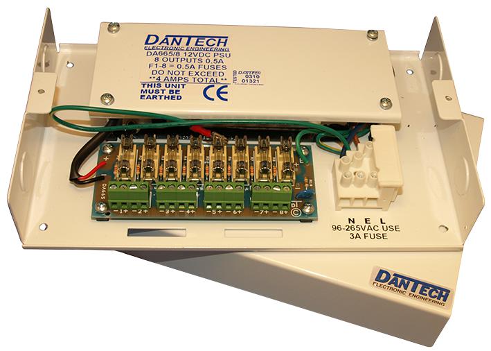 DA665/8 POWER SUPPLY, 12V DC, 8X 500MA DANTECH