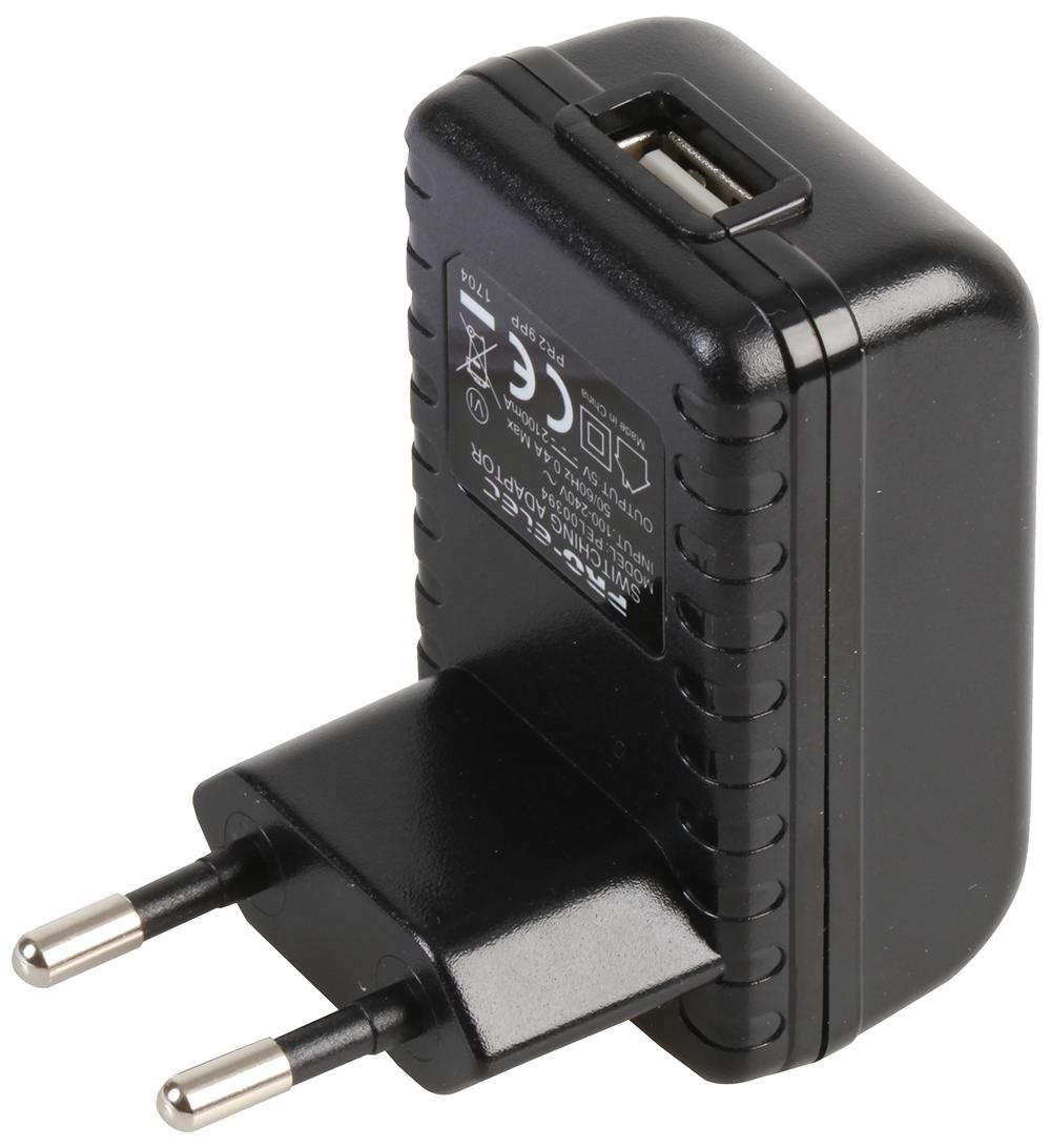 PEL00394 ADAPTOR, AC-DC, 5V, 2.1A PRO ELEC