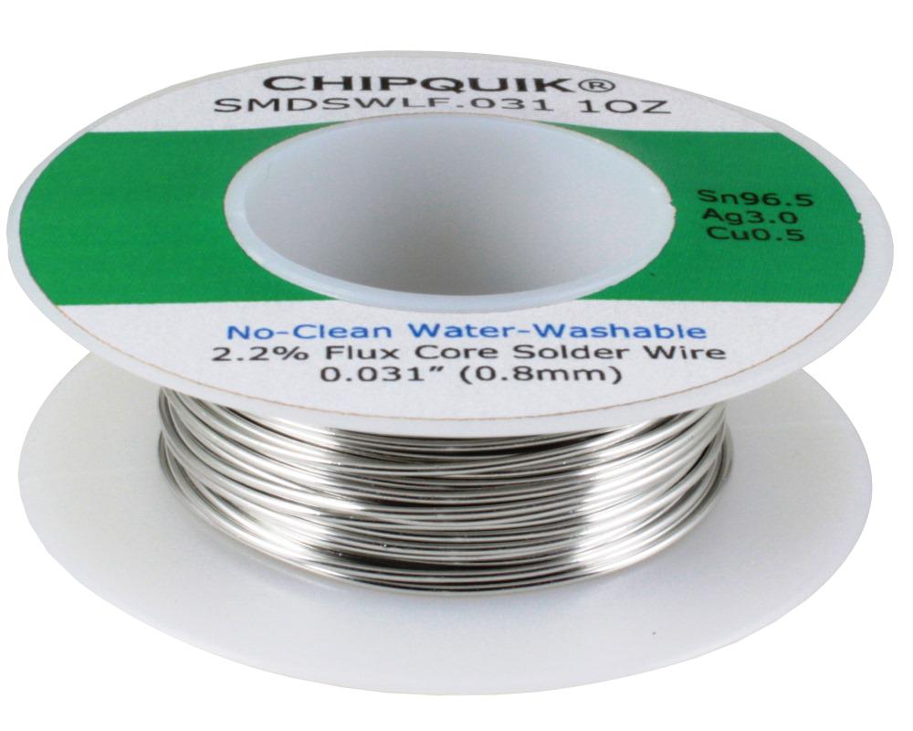 SMDSWLF.031 1OZ SOLDER WIRE, NO CLEAN, 220 DEG C, 0.8MM CHIP QUIK