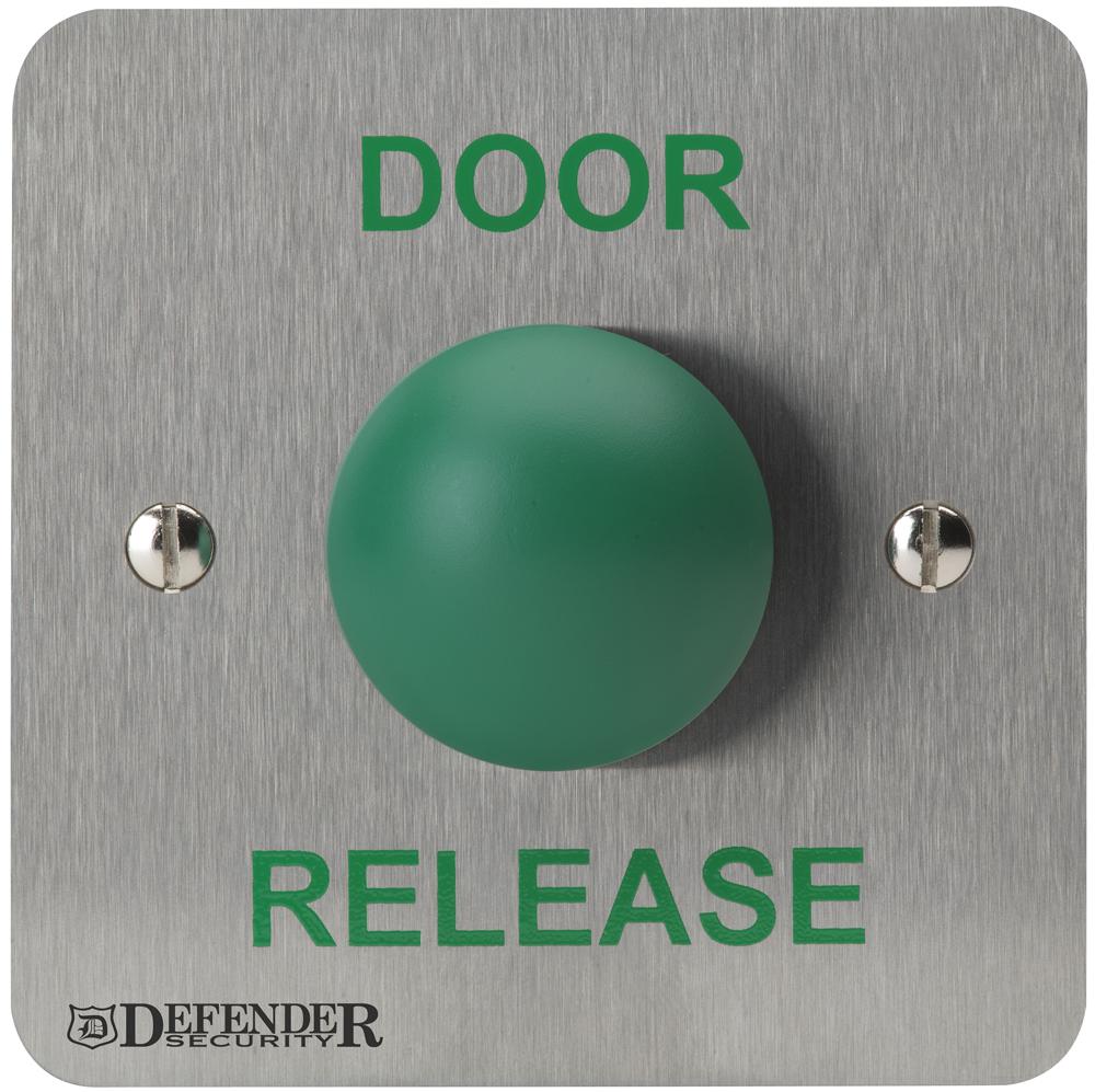 DEF-0657-1 DOME EXIT BUTTON, GREEN DEFENDER SECURITY