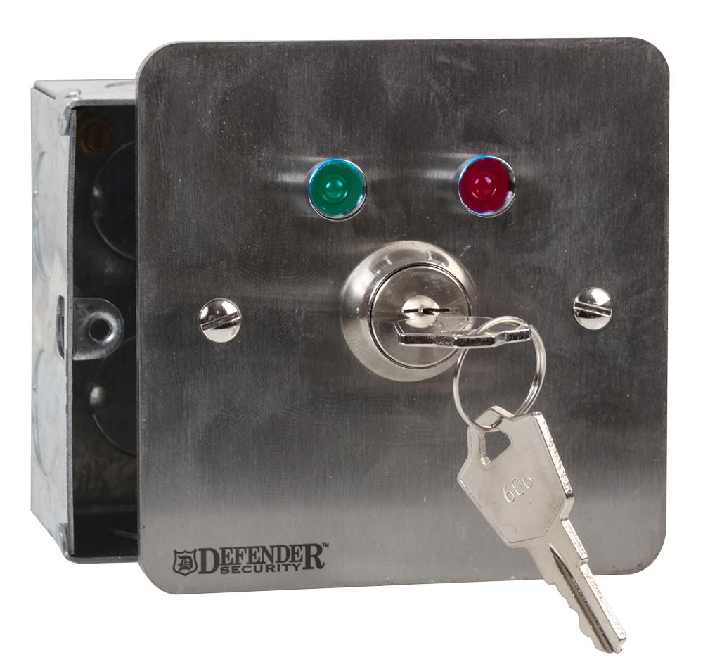 DEF-0661-1/L KEY OPERATED SW, 2 POS, 4A, 28VDC DEFENDER SECURITY