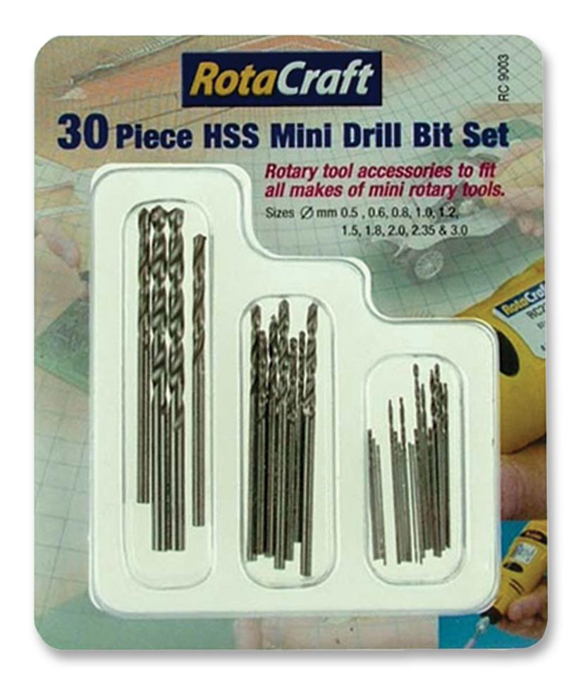 RC9003 DRILL BITS, HSS MINI 30 PIECE ROTACRAFT