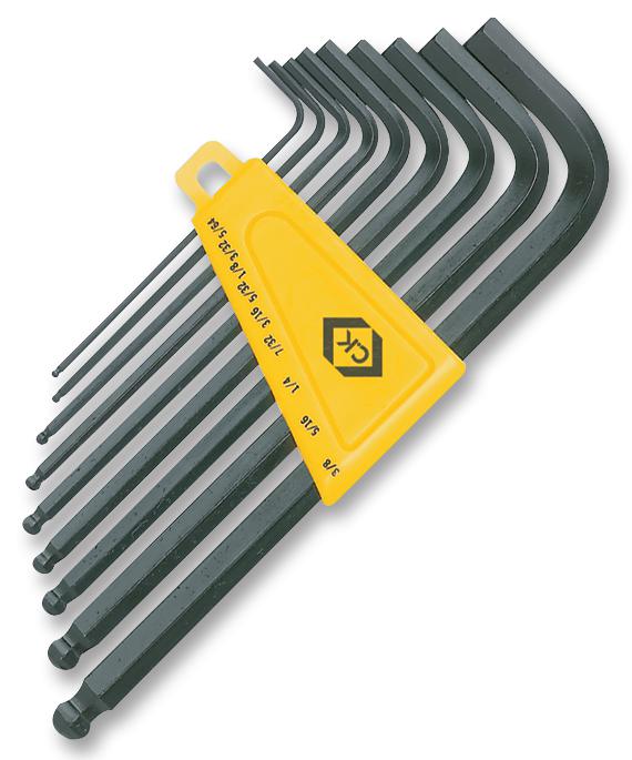 T4444I HEX KEY SET, INCH BALL-ENDED CK TOOLS