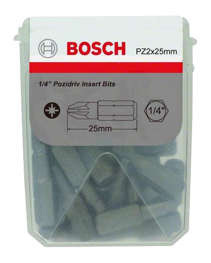 2608522187 PZ2 BOX OF 25 SCREWDRIVER BITS, PK25 BOSCH