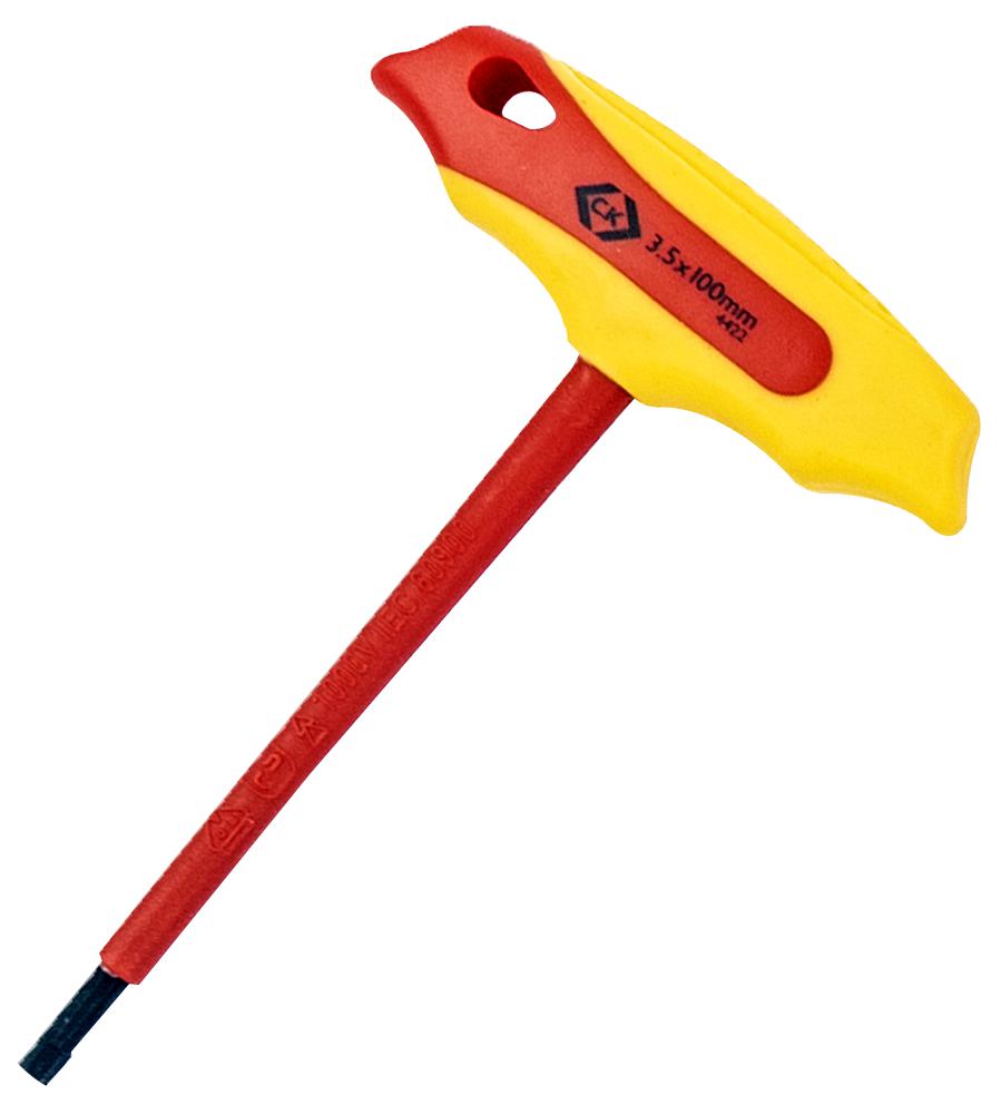 T4422 035 INSULATED T HANDLE HEX KEY, 3.5MM, 125MM CK TOOLS